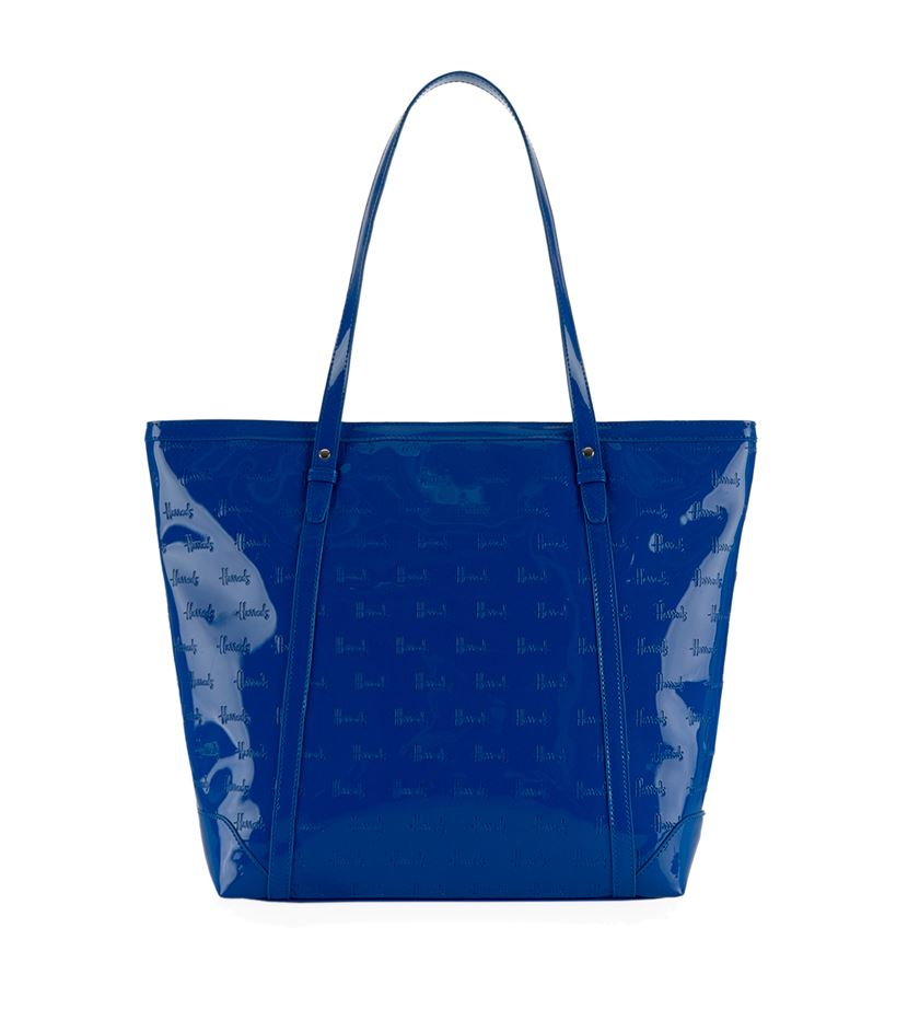 Harrods Debossed Logo Tote Bag in Blue | Lyst