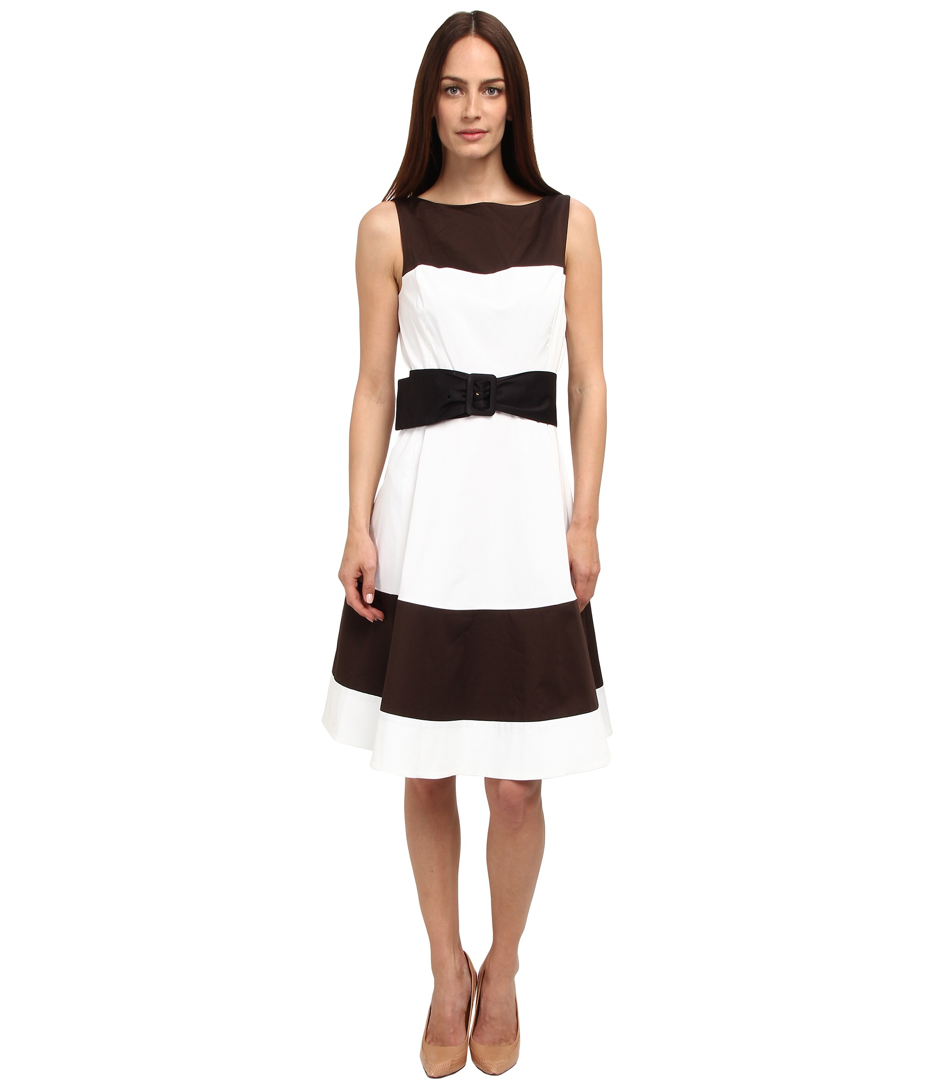 Lyst Kate Spade New York Boatneck Fit And Flare Dress In Black Gallery