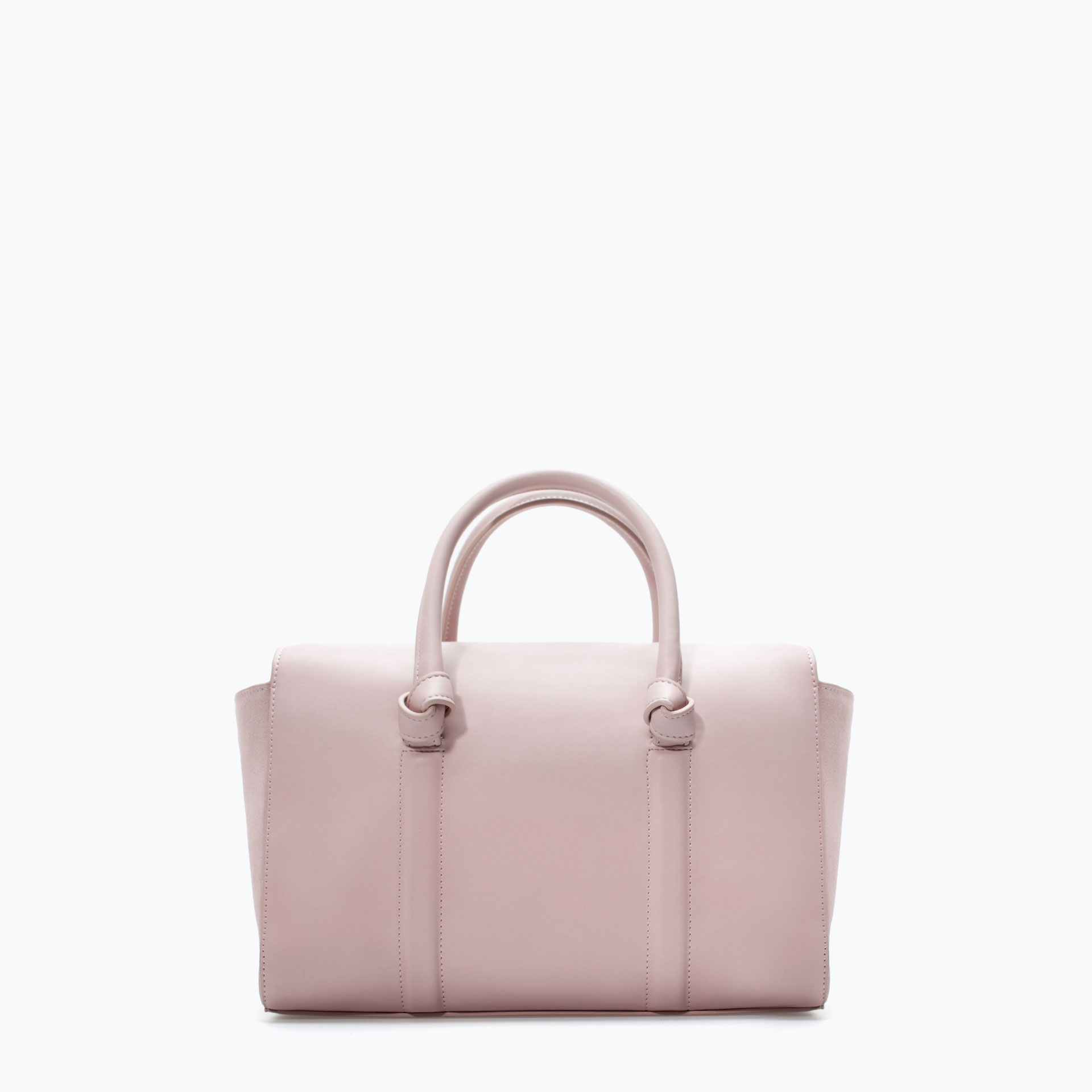 Zara Bowling Bag with Knots in Pink (Light pink) | Lyst