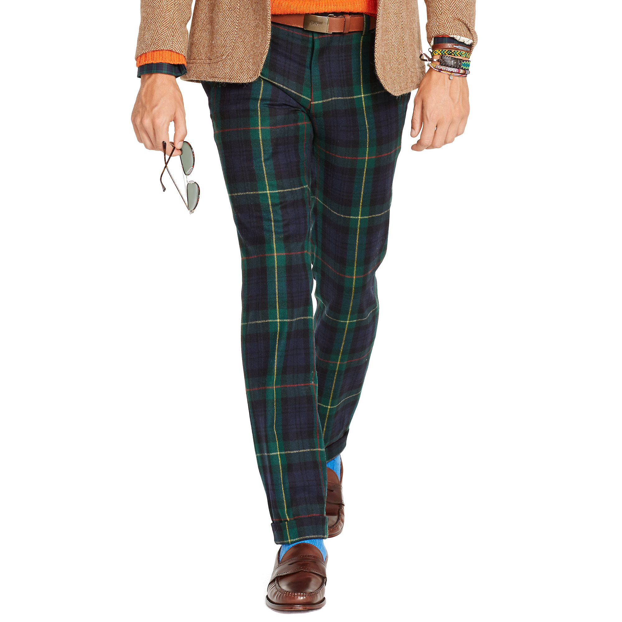 Lyst - Ralph Lauren Slim-Fit Tartan Wool Pant in Green for Men