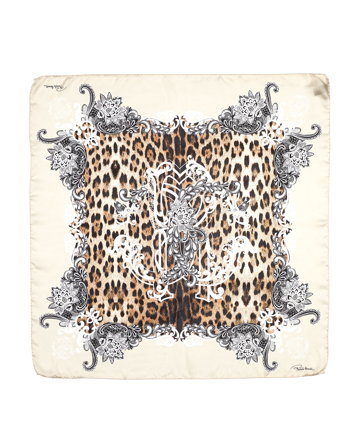 Lyst Roberto Cavalli Leopard Print Silk Scarf Gallery