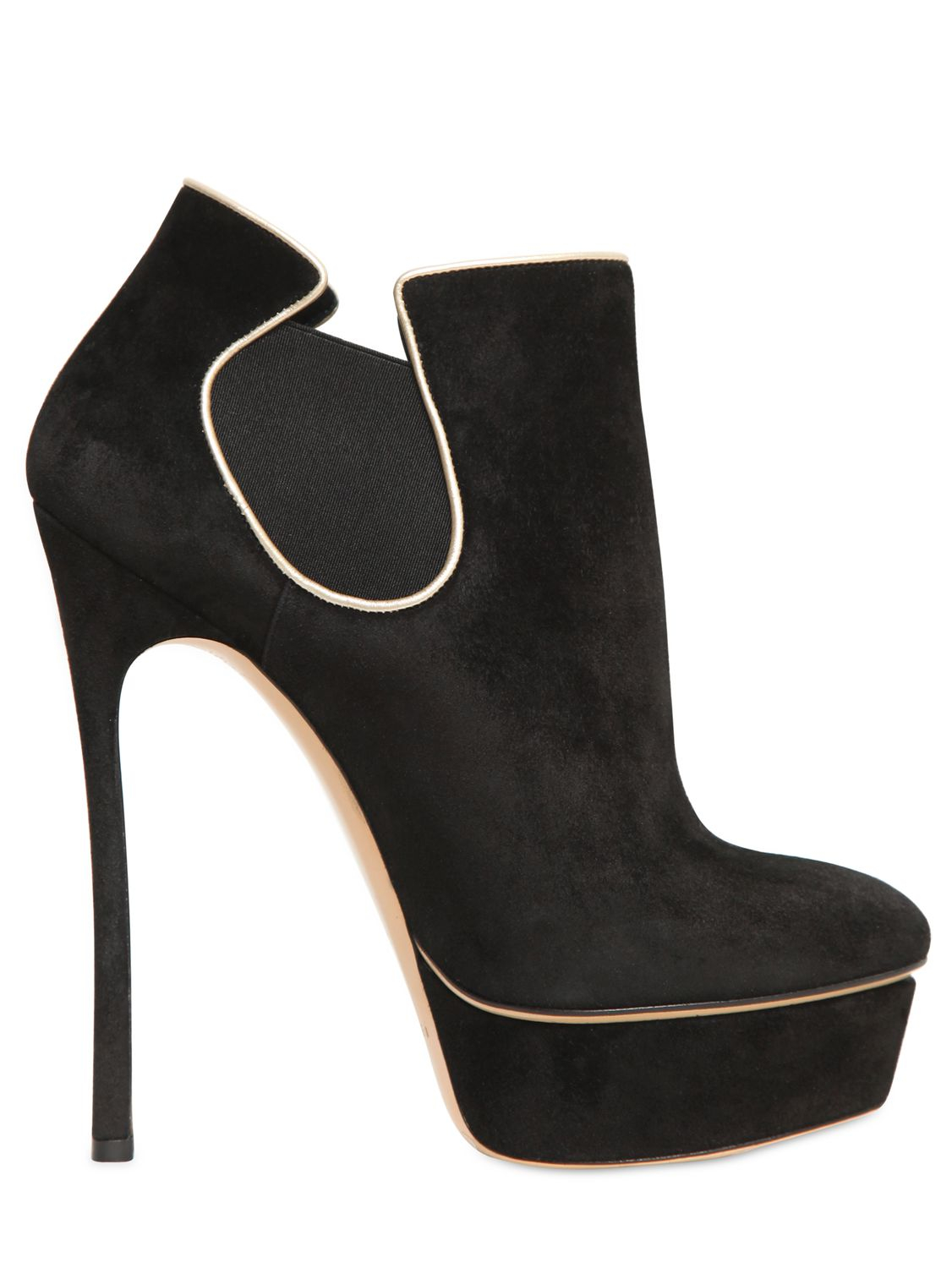 Lyst - Casadei 150mm Suede Low Boots in Black