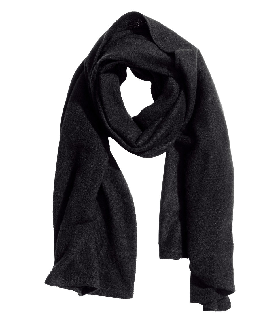 H&m Cashmere Scarf in Black | Lyst