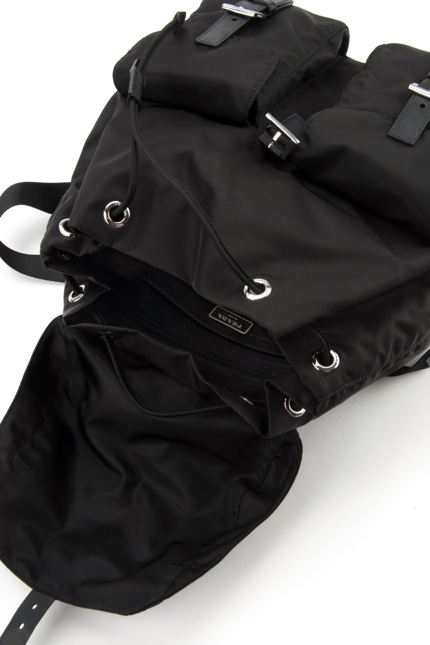 prada black leather clutch - Prada Vela Backpack in Black (NERO) | Lyst