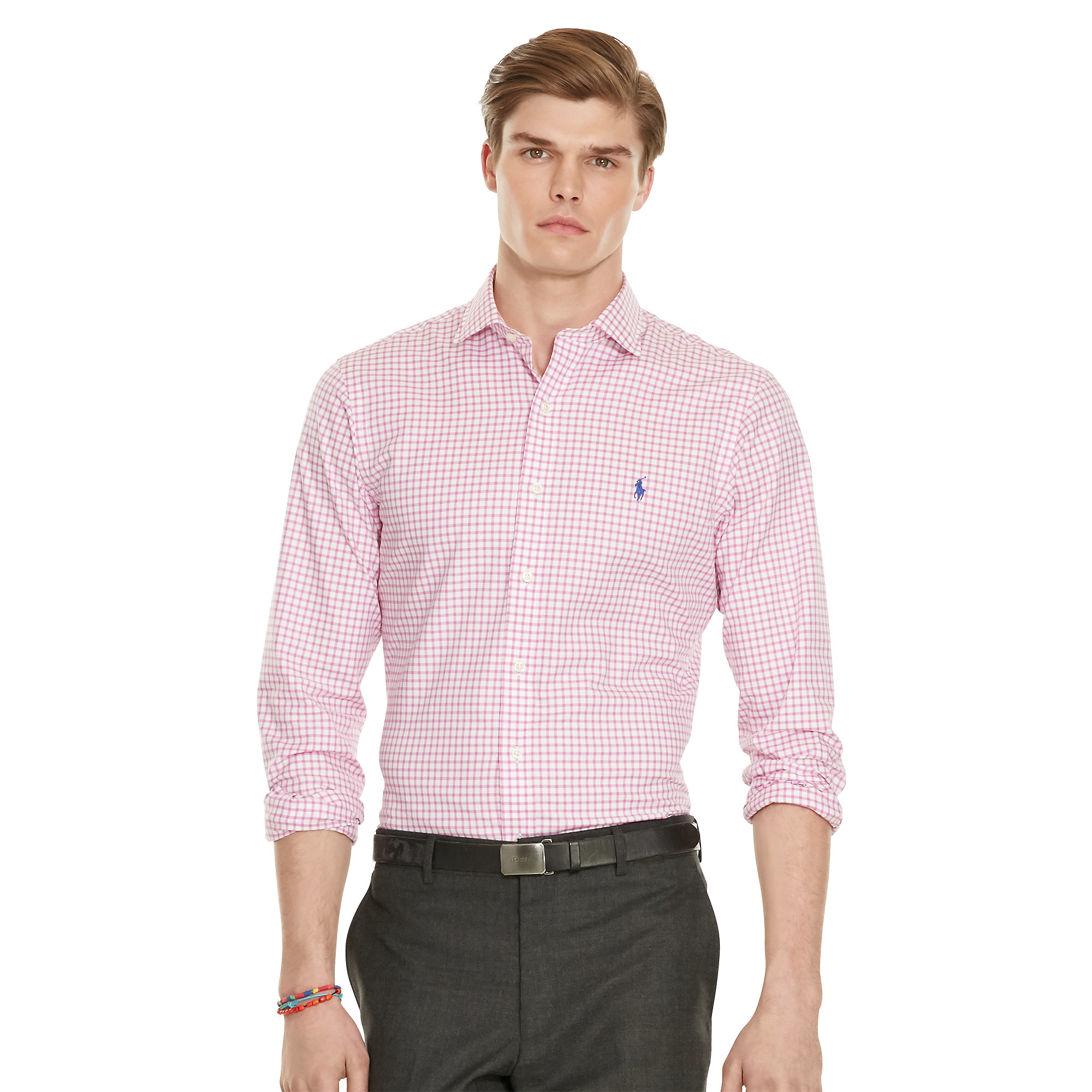 Thomas Pink – shirt fit guide $99 RYAN SEACREST Men SLIM-FIT PINK LONG-SLEEVE BUTTON DRESS SHIRT SIZE 18 34/35 See more like this Lauren Ralph Lauren Dress Shirt Mens Slim Fit .