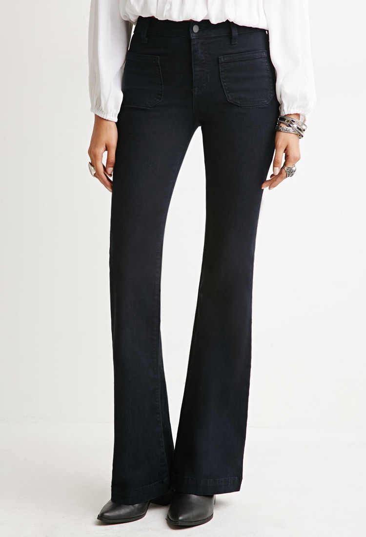 Lyst - Forever 21 Clean Wash Flare Jeans in Blue