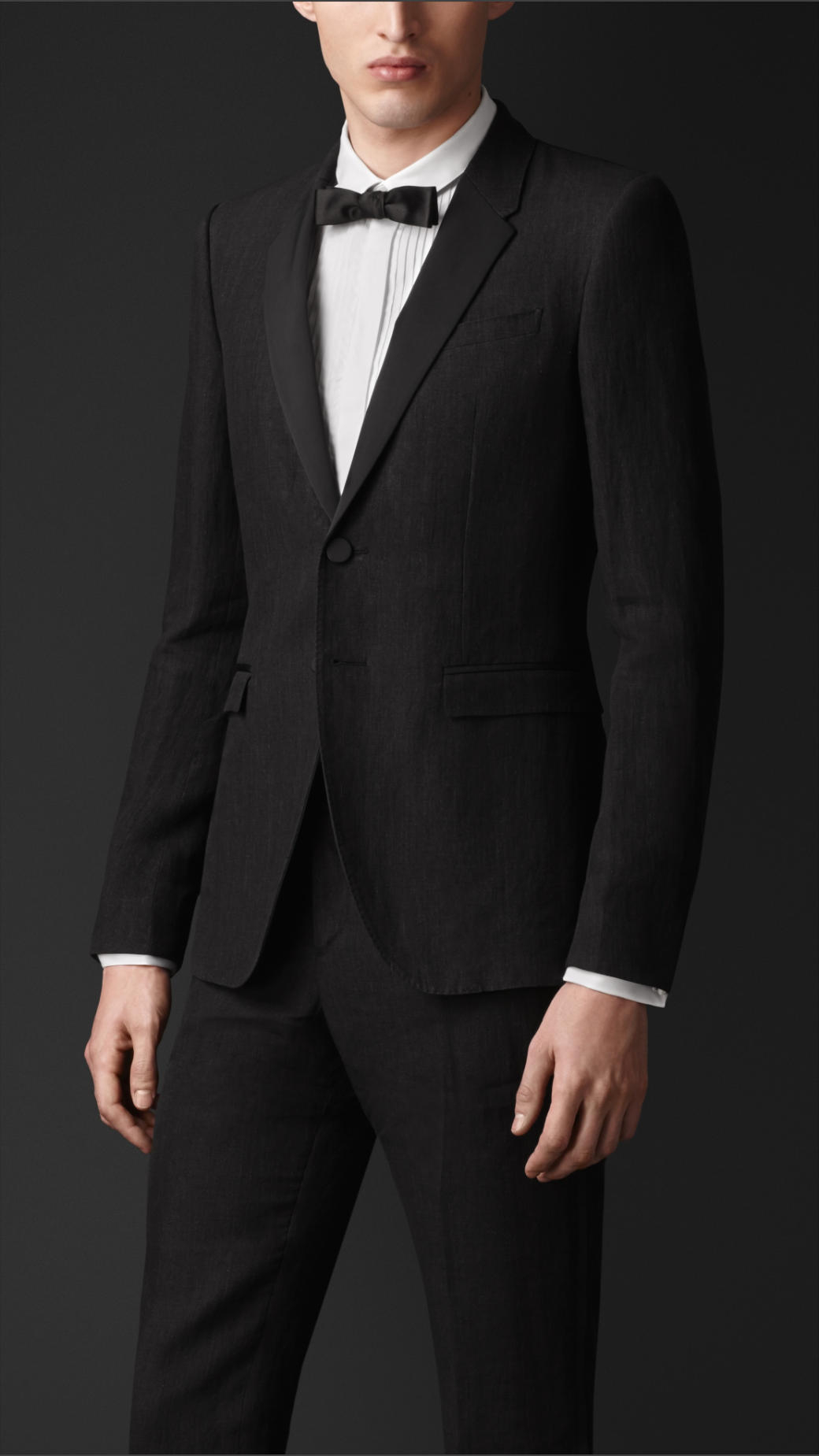 Lyst - Burberry Linen Tuxedo Jacket in Black for Men