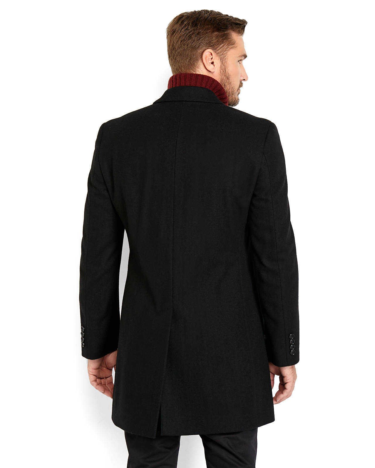 Lyst - Kenneth Cole Black Overcoat in Black for Men