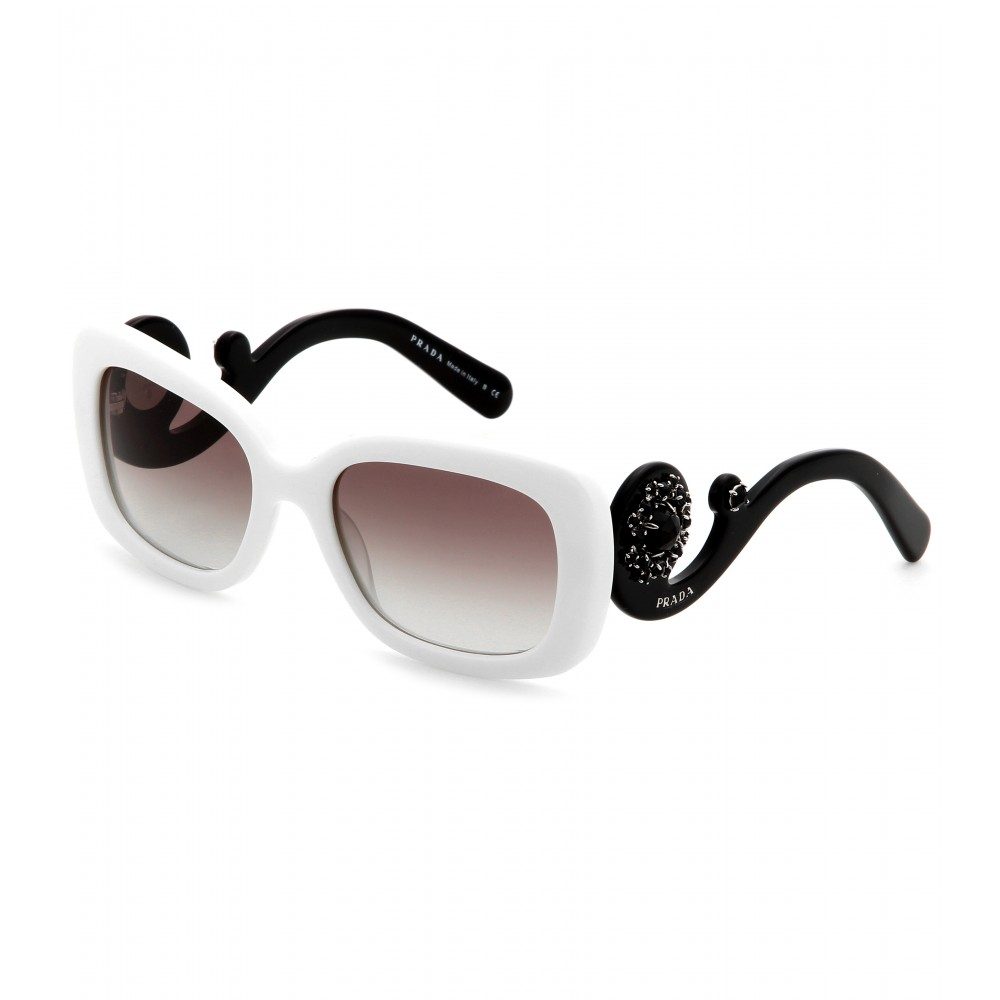 prada baroque sunglasses white