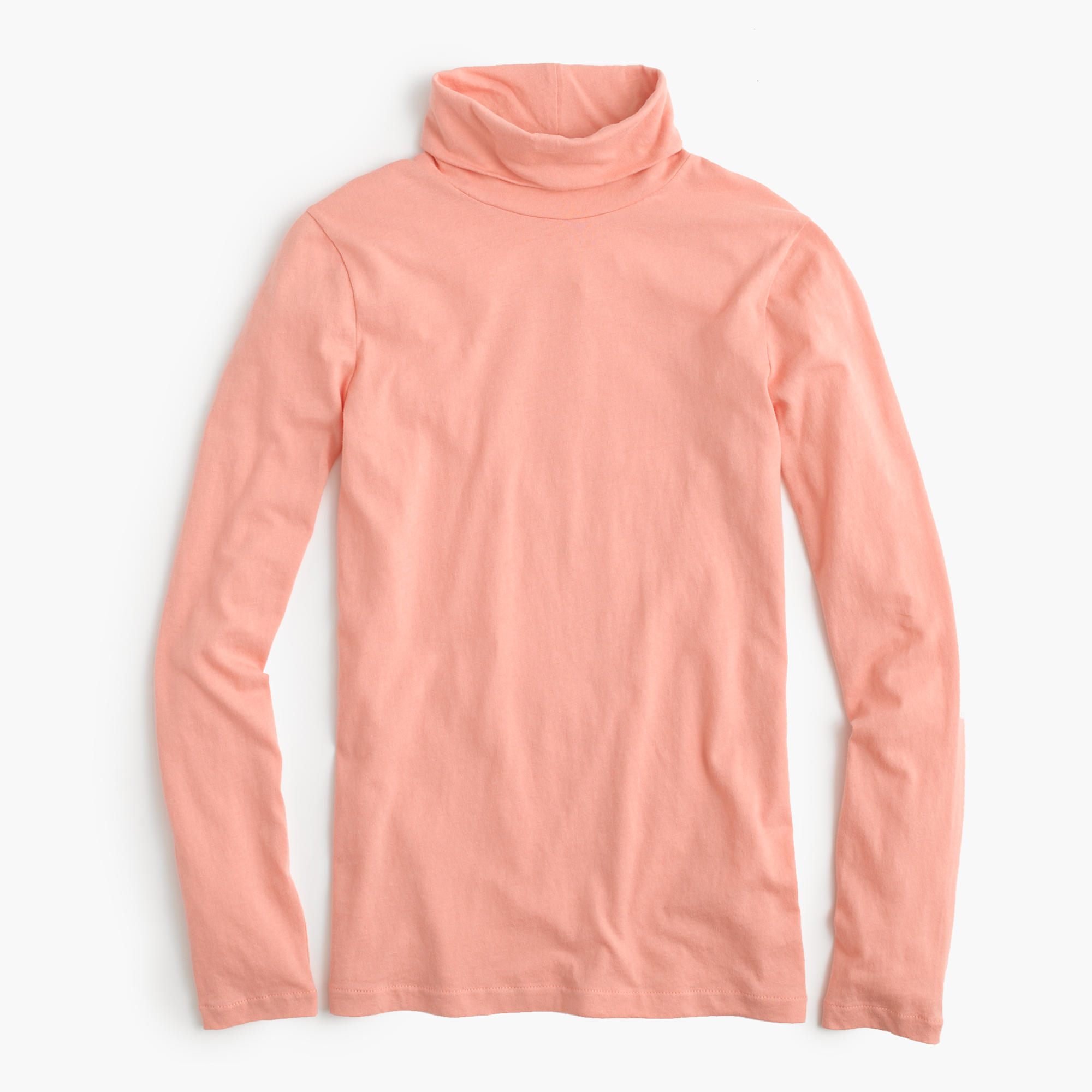 J.crew Tissue Turtleneck T-shirt in Pink (coral) | Lyst