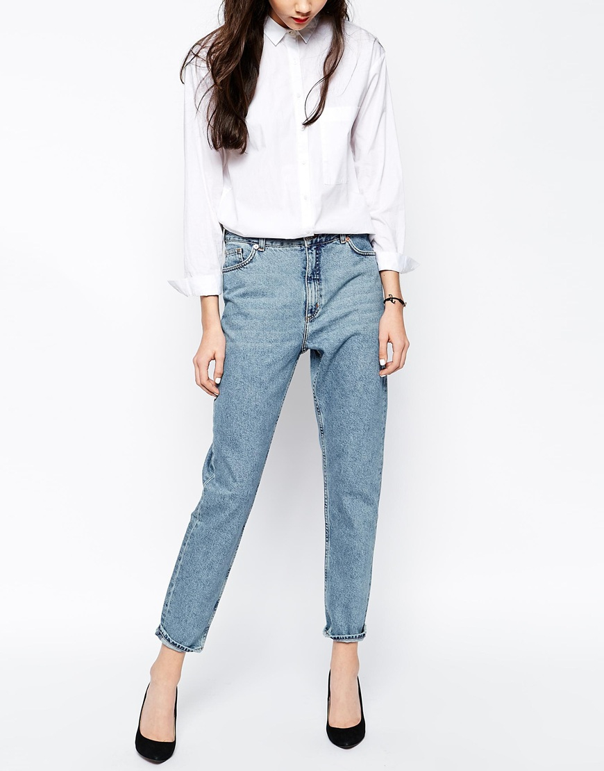 Lyst - Monki Kimomo Mom Denim Jean in Blue