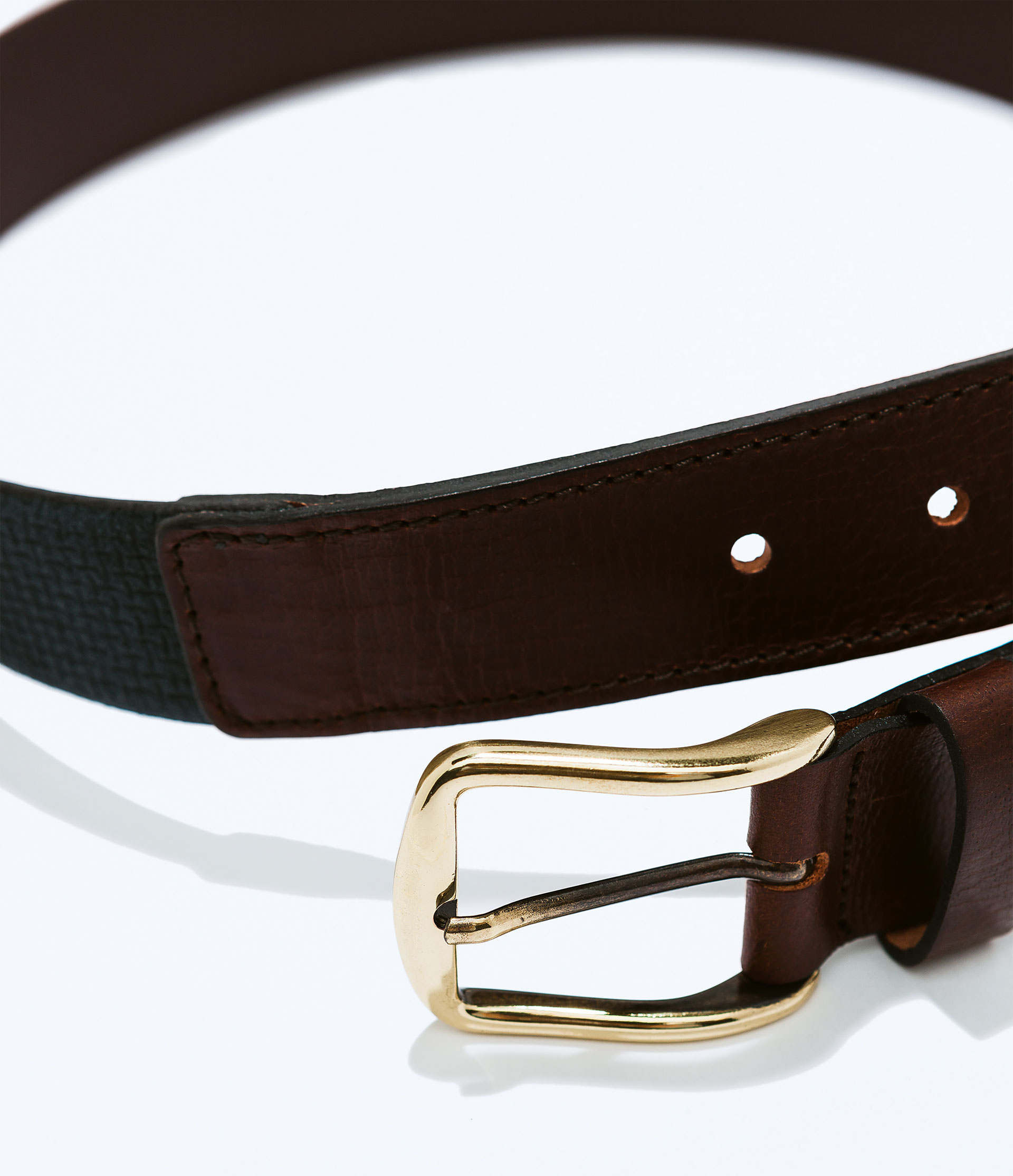 Zara Etched Leather Belt in Blue for Men Lyst