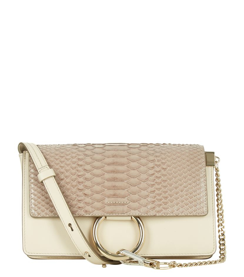 Chlo Small Faye Python Shoulder Bag in Beige | Lyst