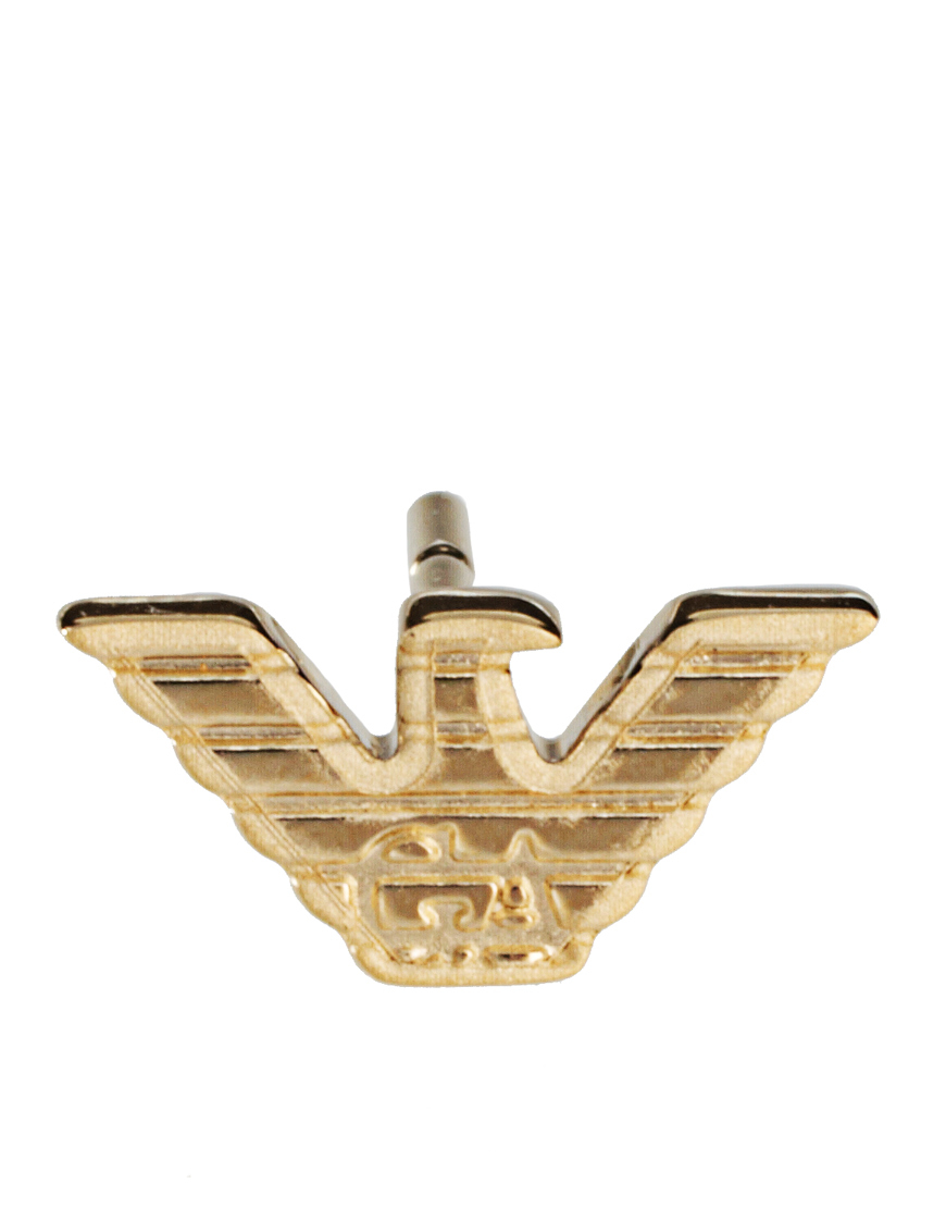 Lyst Emporio Armani Gold Plated Eagle Stud Earrings In Metallic Gallery