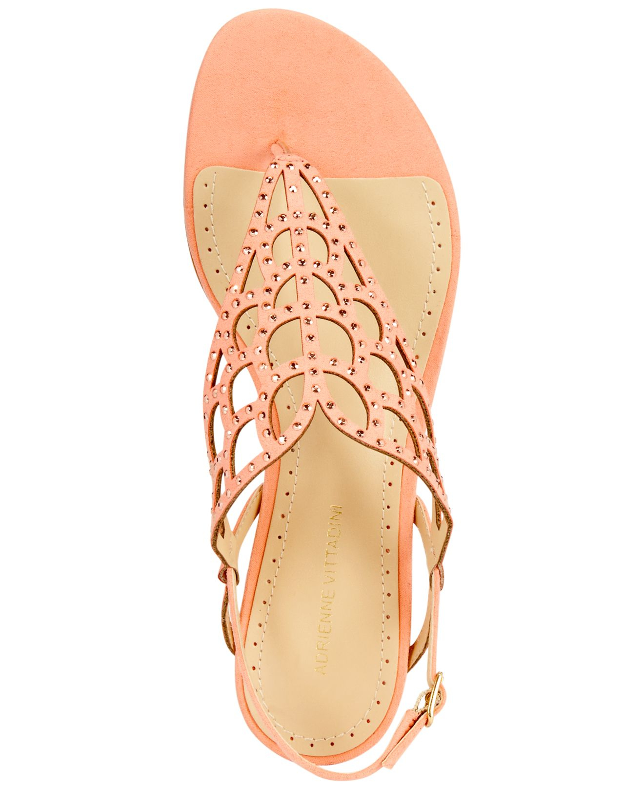 Lyst - Adrienne Vittadini Molli Crystal Thong Sandals in Orange
