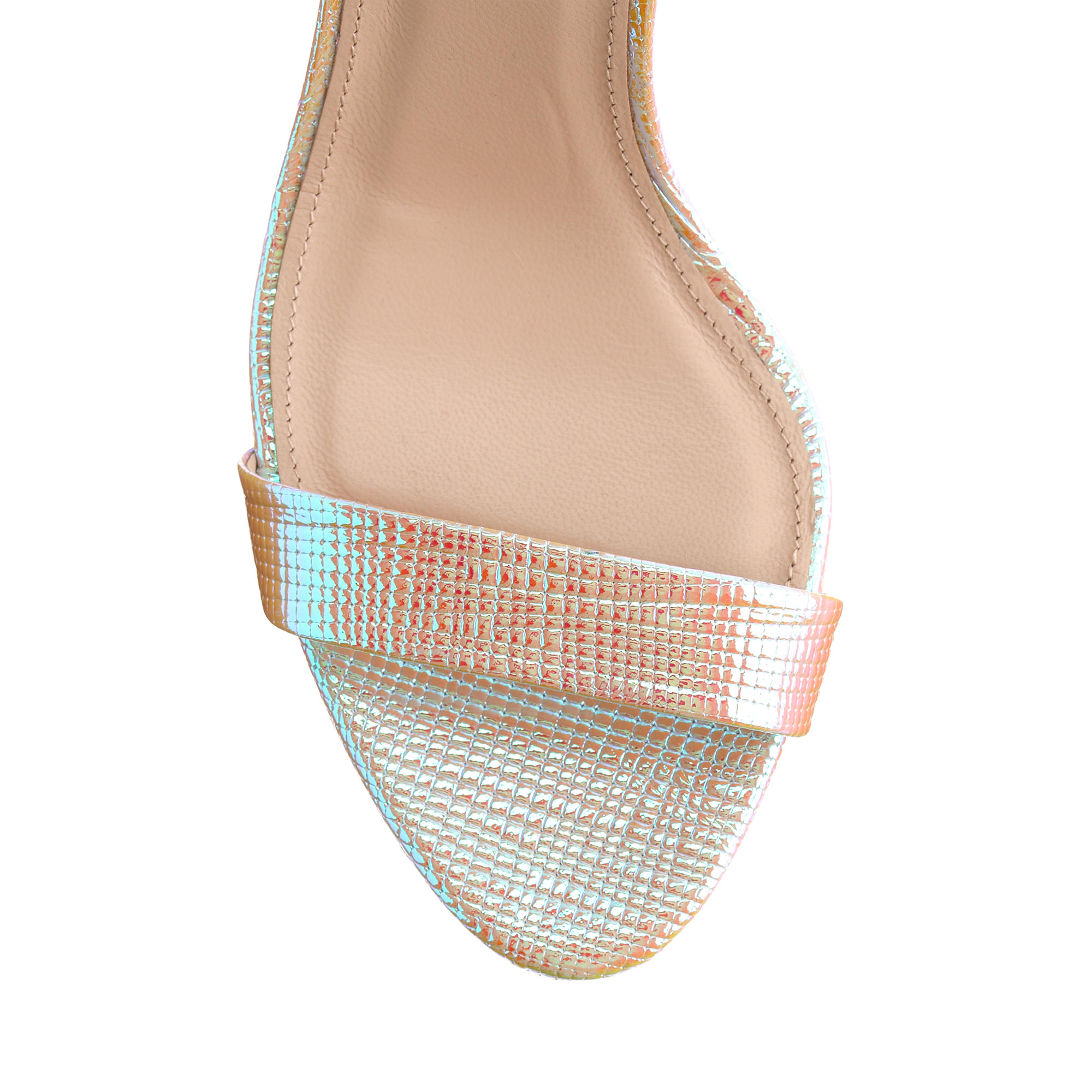 iridescent sandals