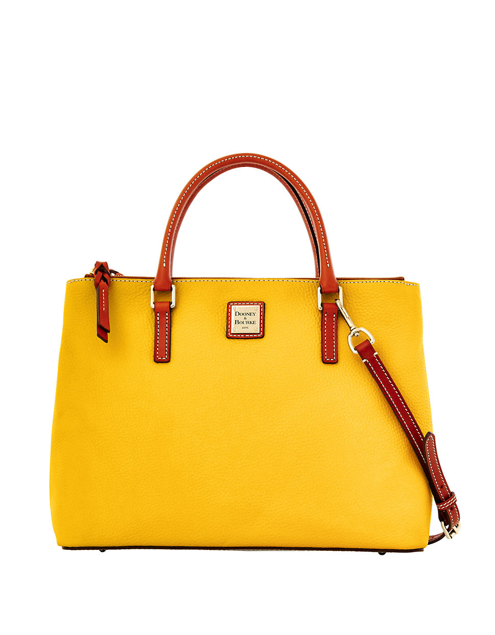 Dooney & bourke Willa Zip Pebbled Leather Satchel in Yellow (Mustard ...