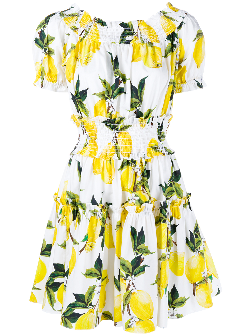 Dolce & Gabbana Lemon Print Cotton Dress - Lyst