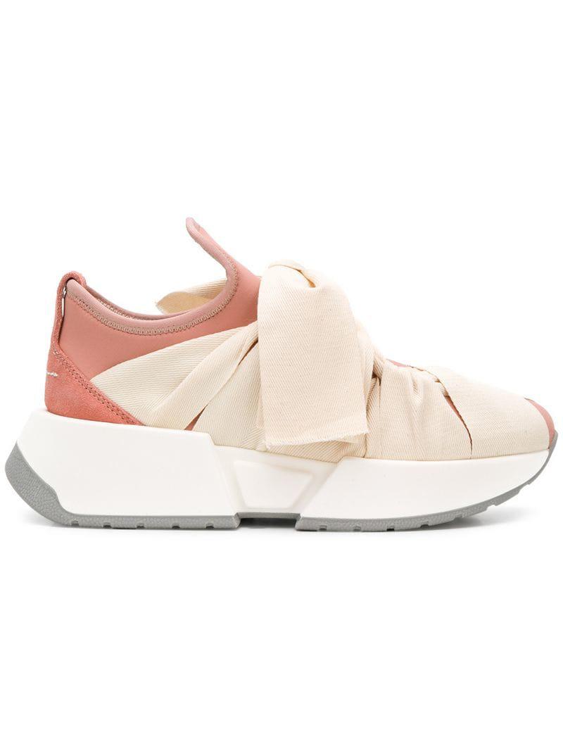 Lyst - Mm6 By Maison Martin Margiela Ribbon Tied Sneakers in Pink