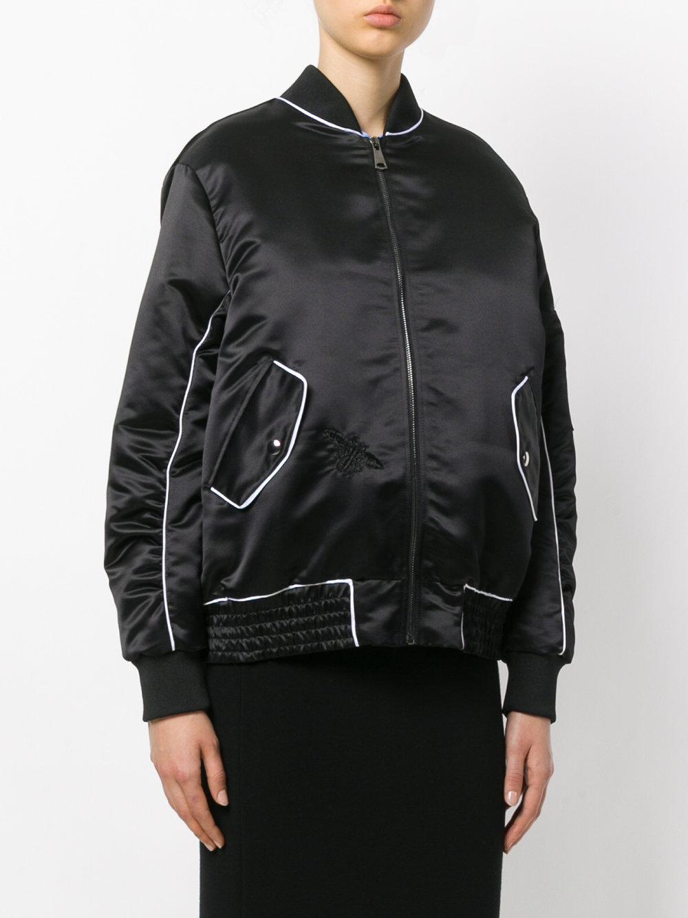 Download 8pm Synthetic Zipped Bomber Jacket in Black - Lyst