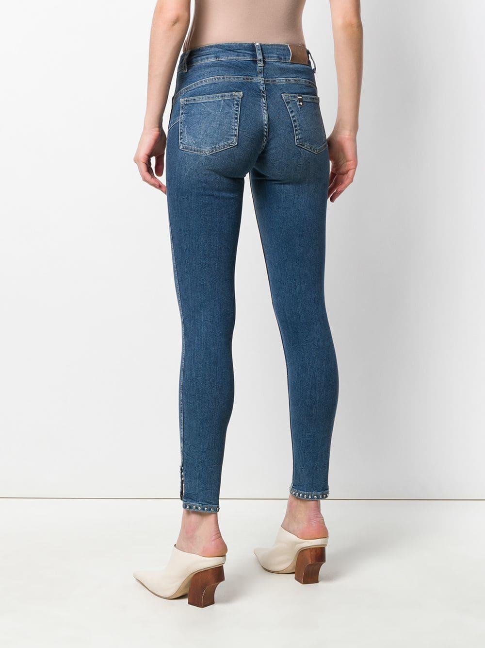 Liu Jo Cropped Skinny Jeans in Blue - Lyst