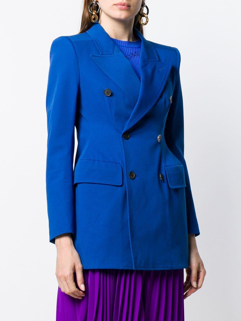 Balenciaga Hourglass Blazer in Blue - Lyst