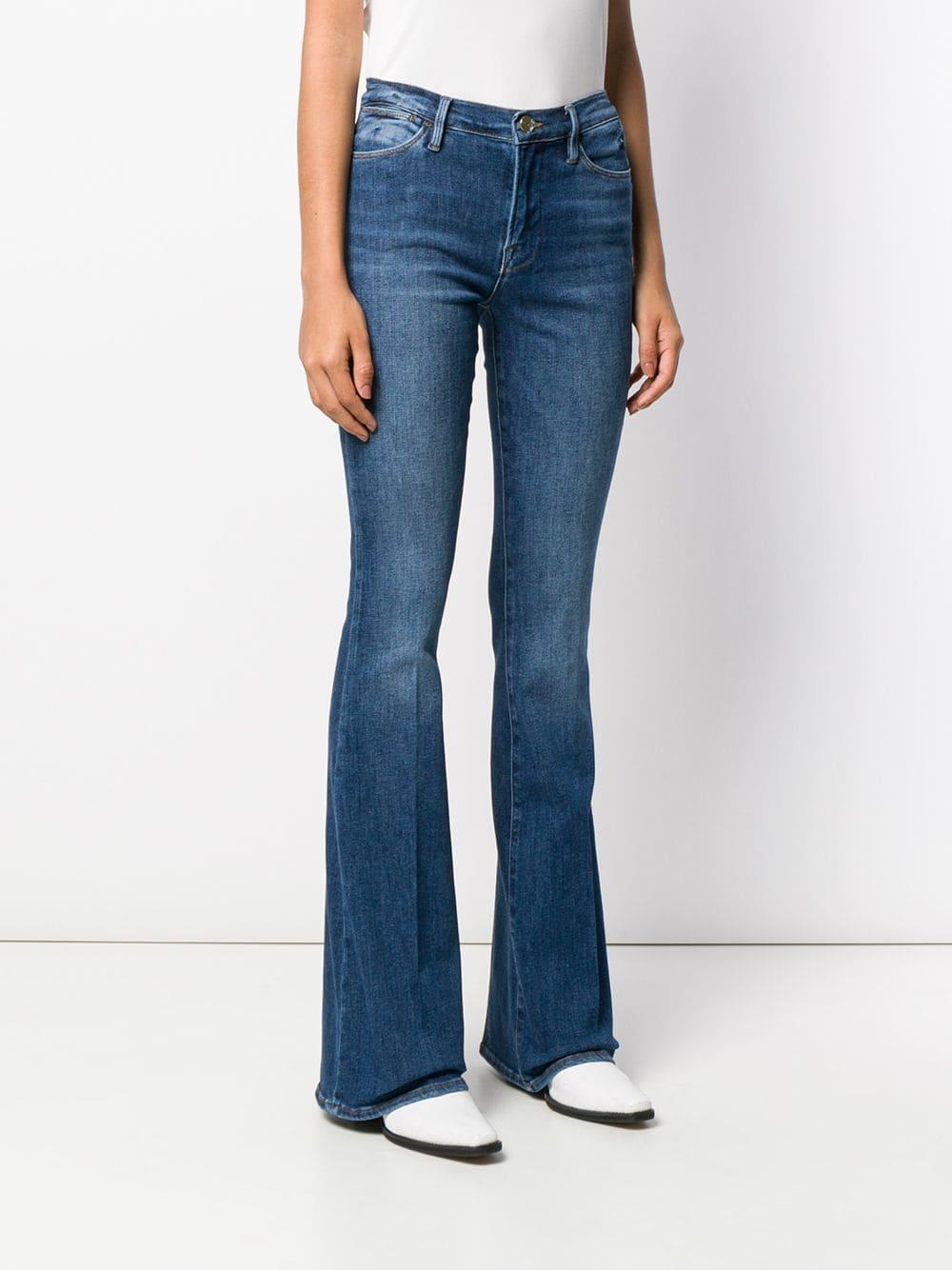 FRAME Slim-fit Flared Jeans in Blue - Lyst