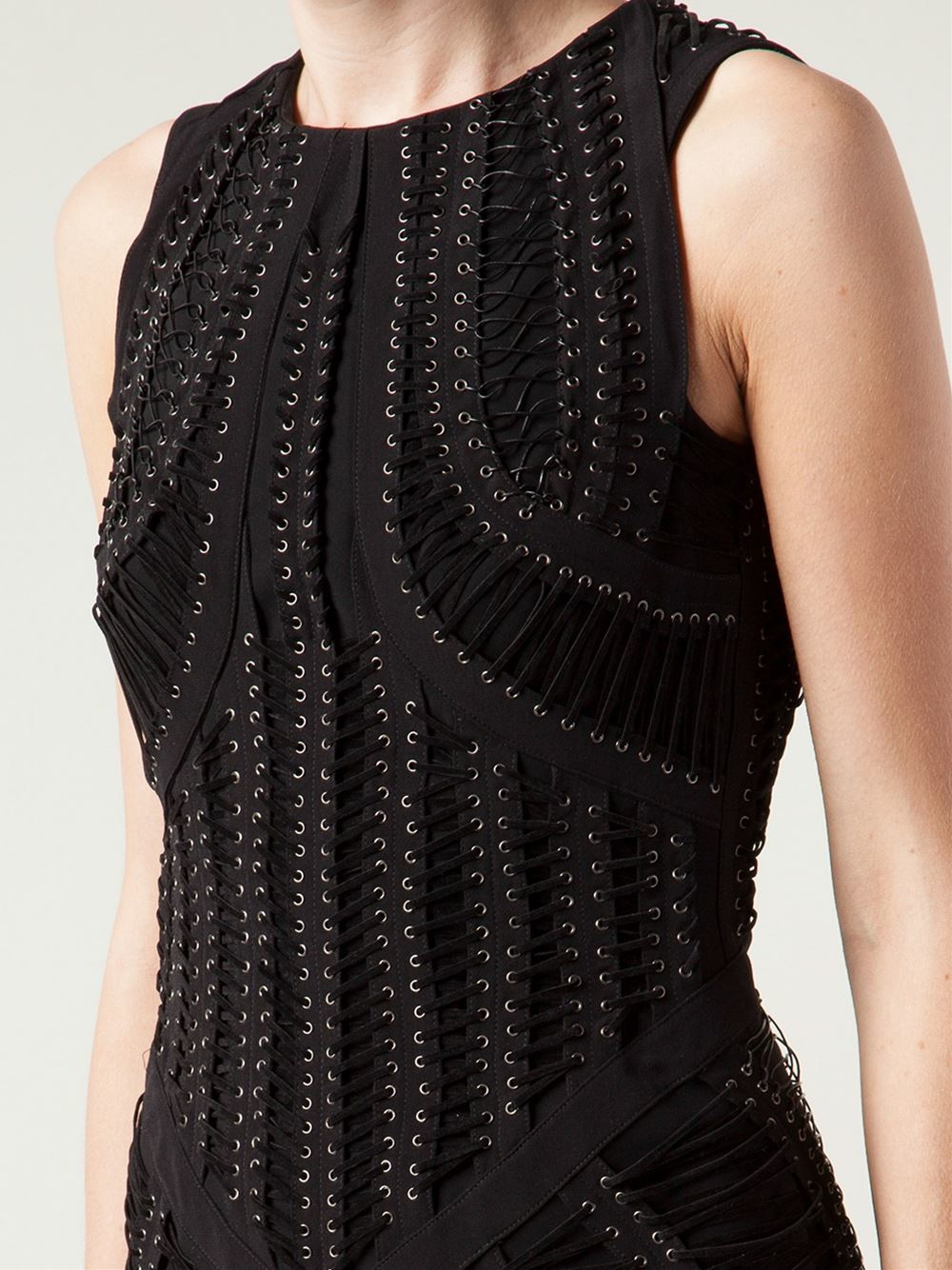 Lyst - Iris Van Herpen Eyelet Woven Dress in Black