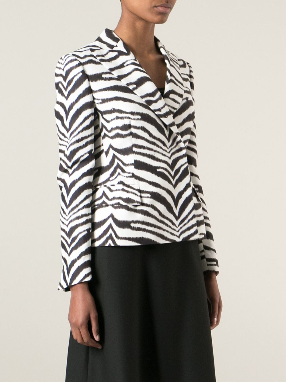 Lyst Emanuel Ungaro Zebra Print Jacket Women Cotton/rayon 48