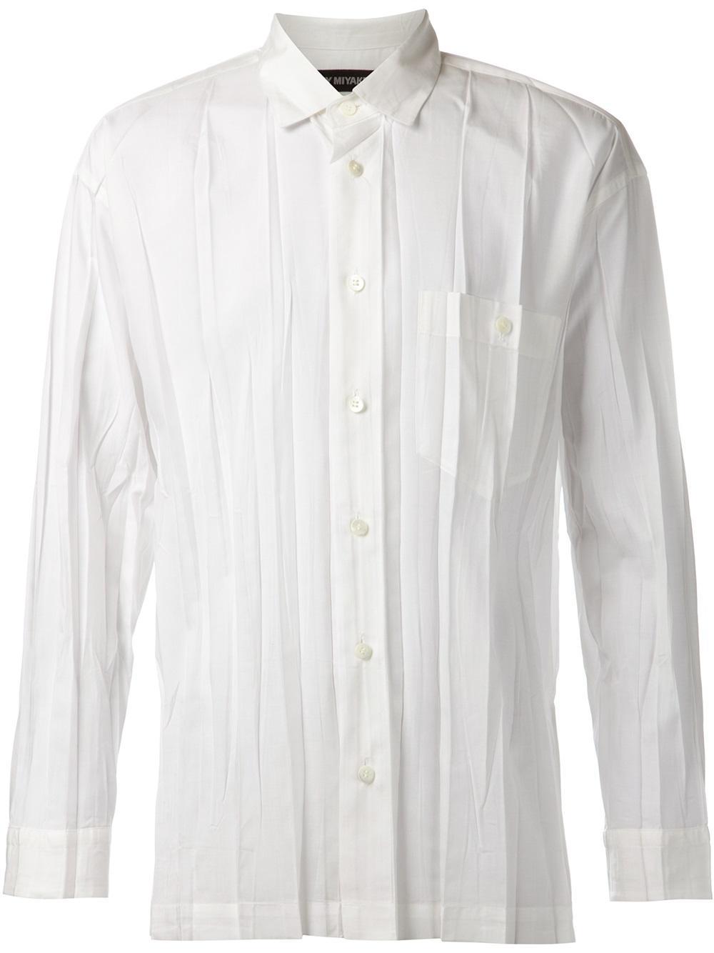 Lyst - Issey Miyake Wrinkle Shirt in White for Men
