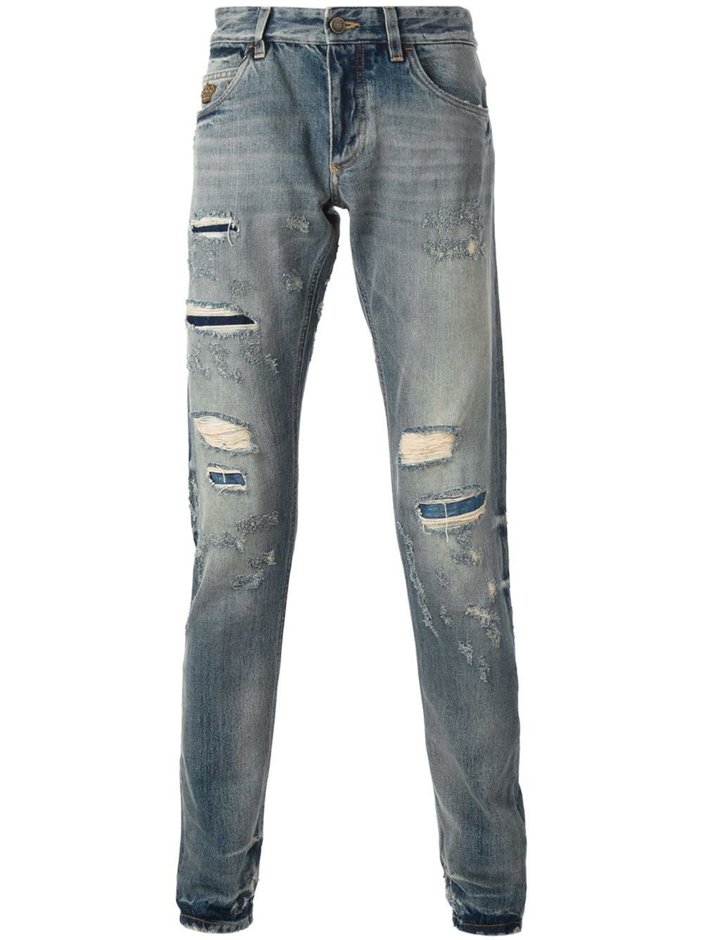 Dolce & gabbana Ripped Jeans in Blue for Men | Lyst