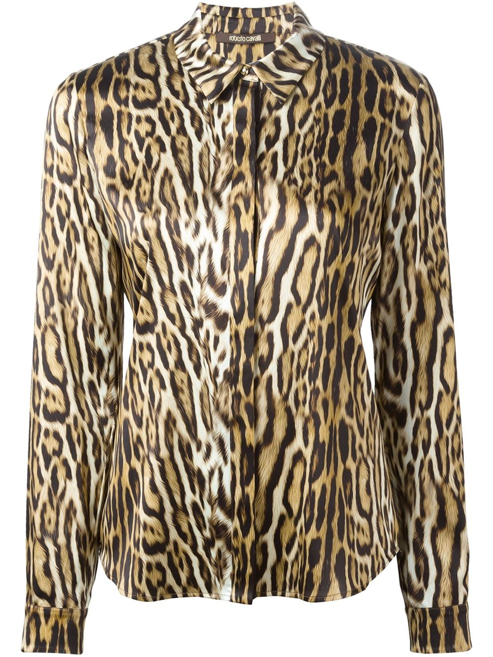 Roberto cavalli Leopard Print Shirt in Black | Lyst