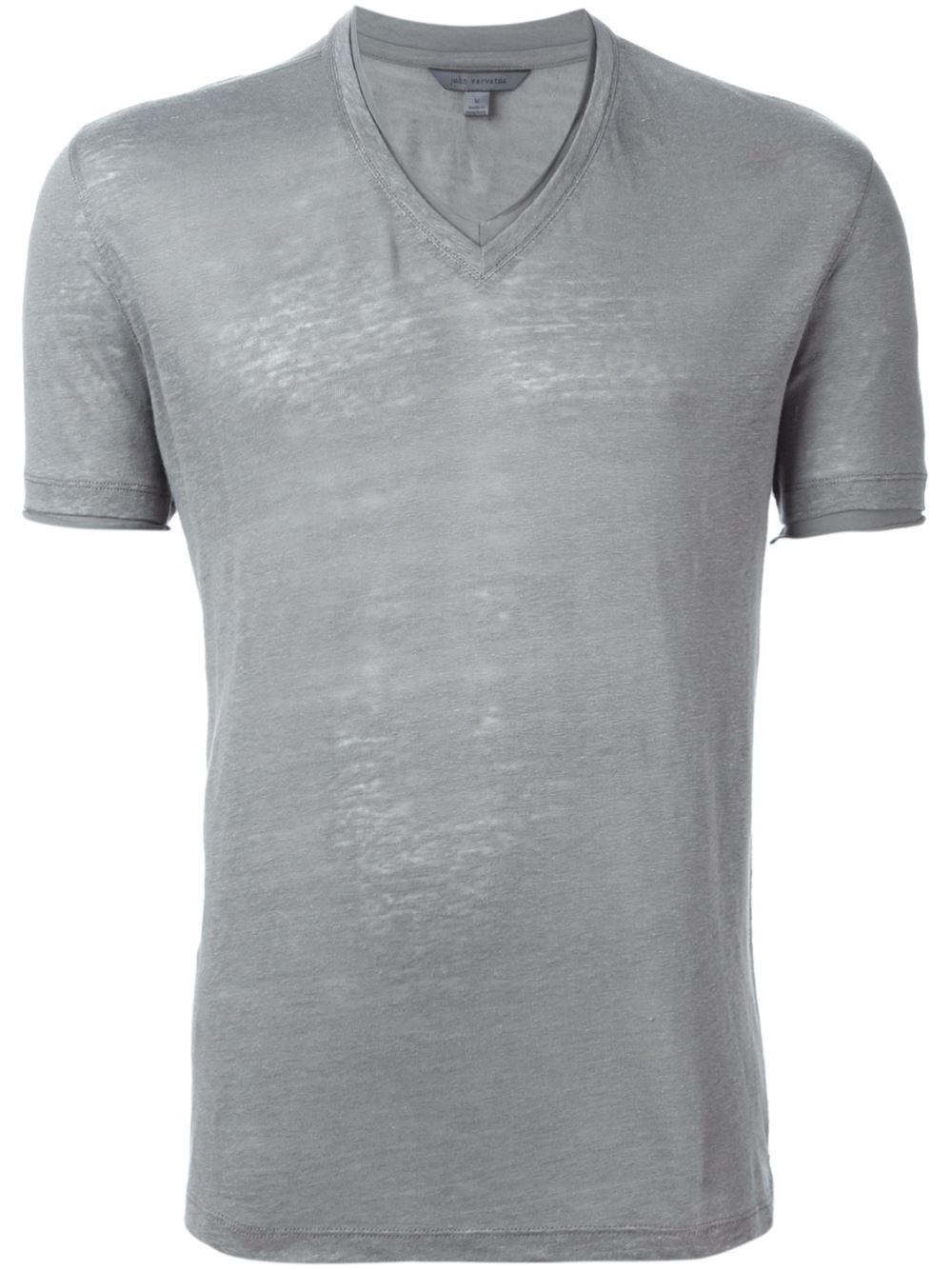 Lyst - John Varvatos V-neck T-shirt in Gray for Men