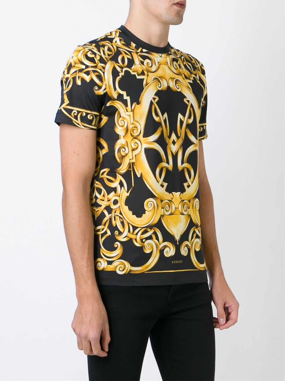 Lyst - Versace Baroque Print T-shirt in Black for Men