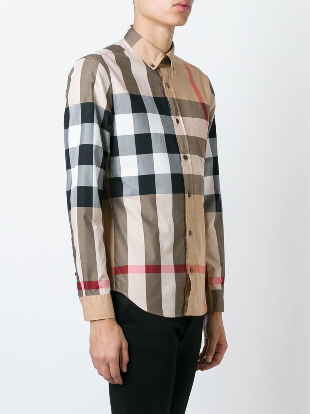 Lyst - Burberry Checked Shirt in Black for Men