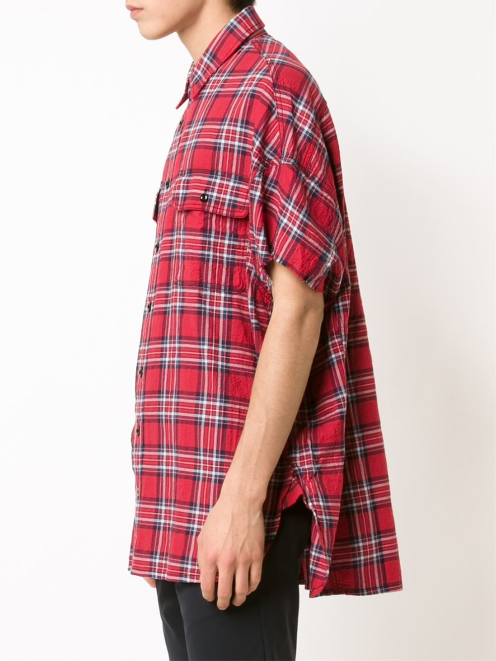 Lyst - R13 Plaid Short Sleeve Shirt in Red for Men