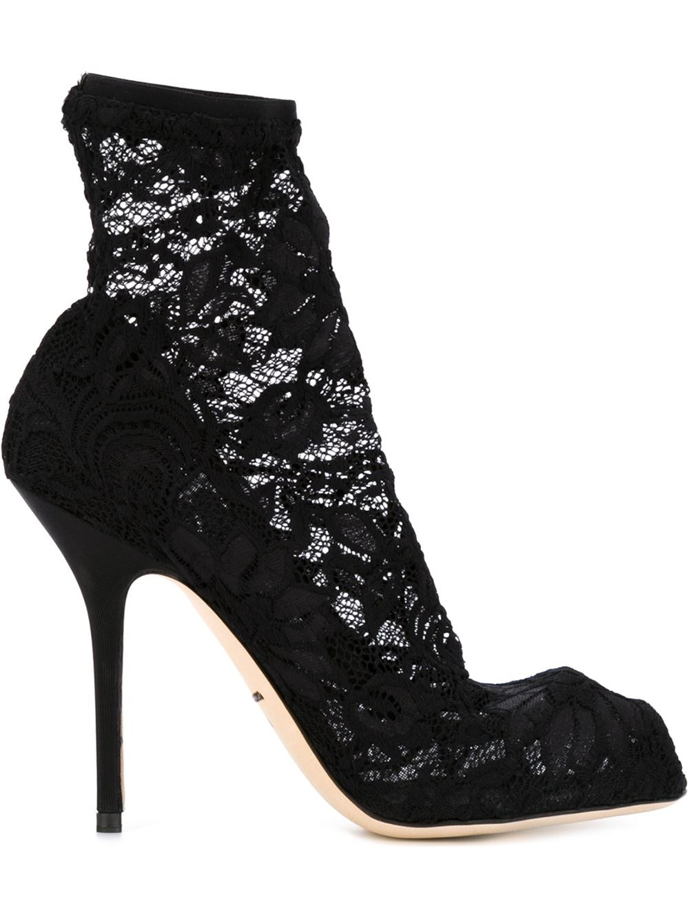 Dolce & gabbana Lace Ankle Boots in Black | Lyst