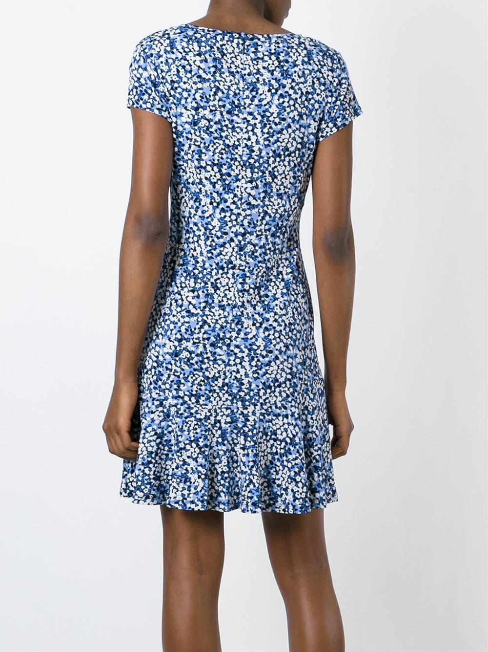 Lyst - Michael Michael Kors Floral Print Sleeveless Dress in Blue