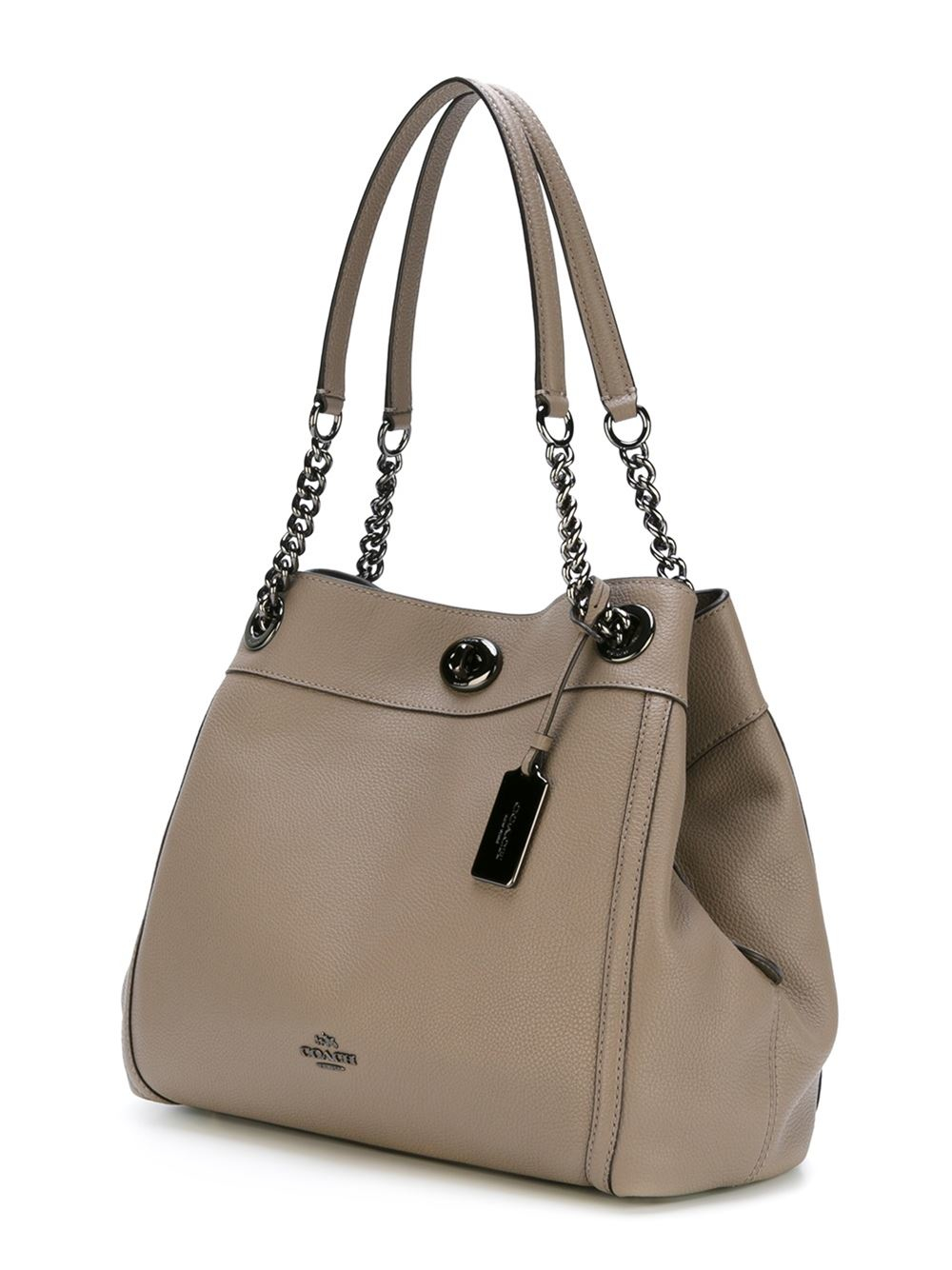 COACH Chain Shoulder Bag in Gray - Lyst