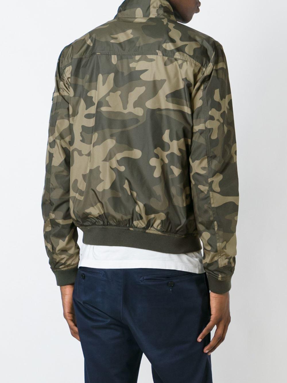 Lyst - Woolrich Camouflage Reversible Bomber Jacket in Green for Men