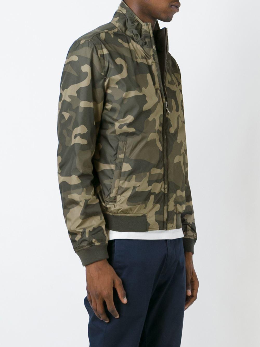 Lyst - Woolrich Camouflage Reversible Bomber Jacket in Green for Men