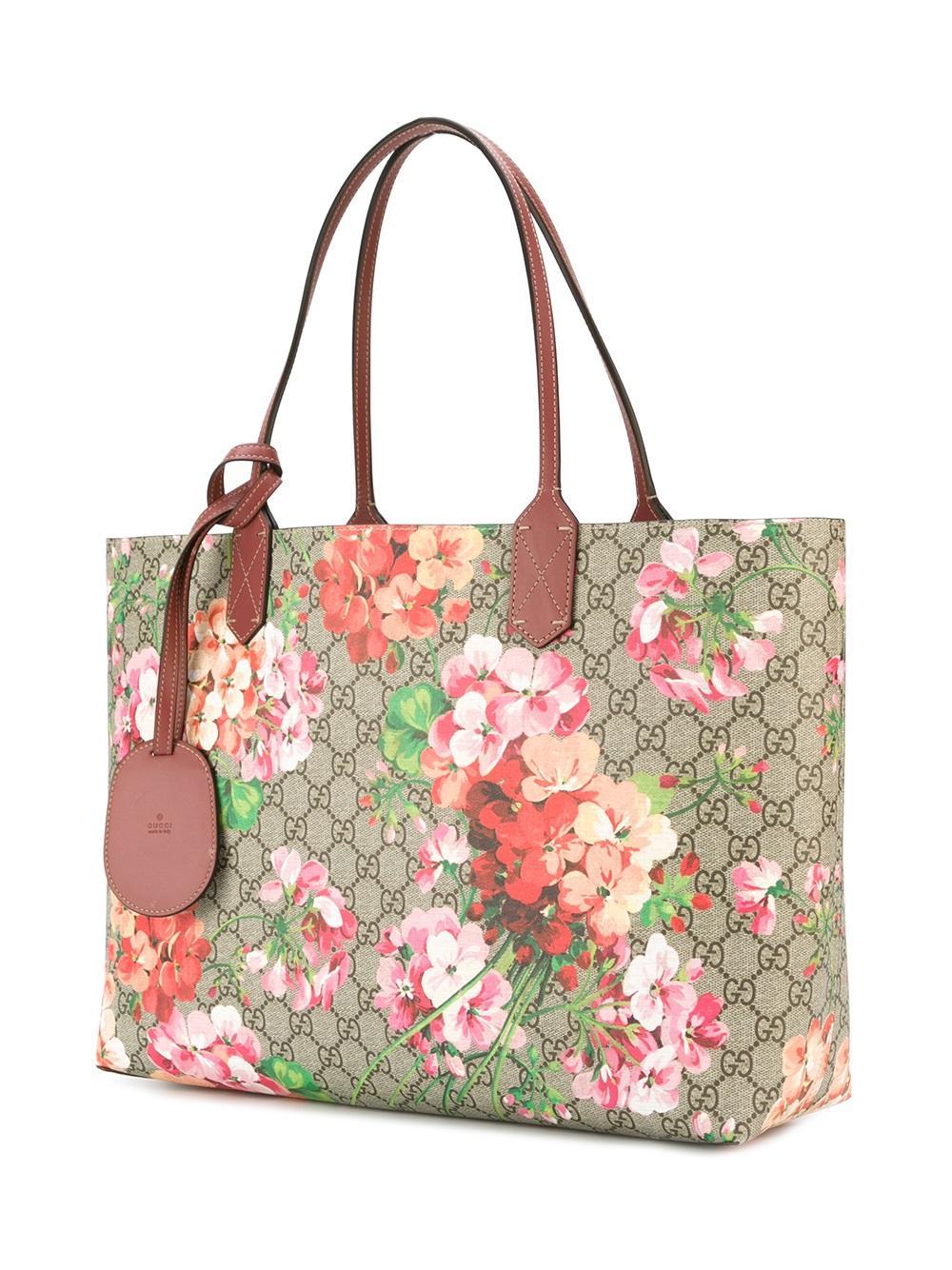 Lyst - Gucci Gg Blooms Supreme Tote Bag in Brown