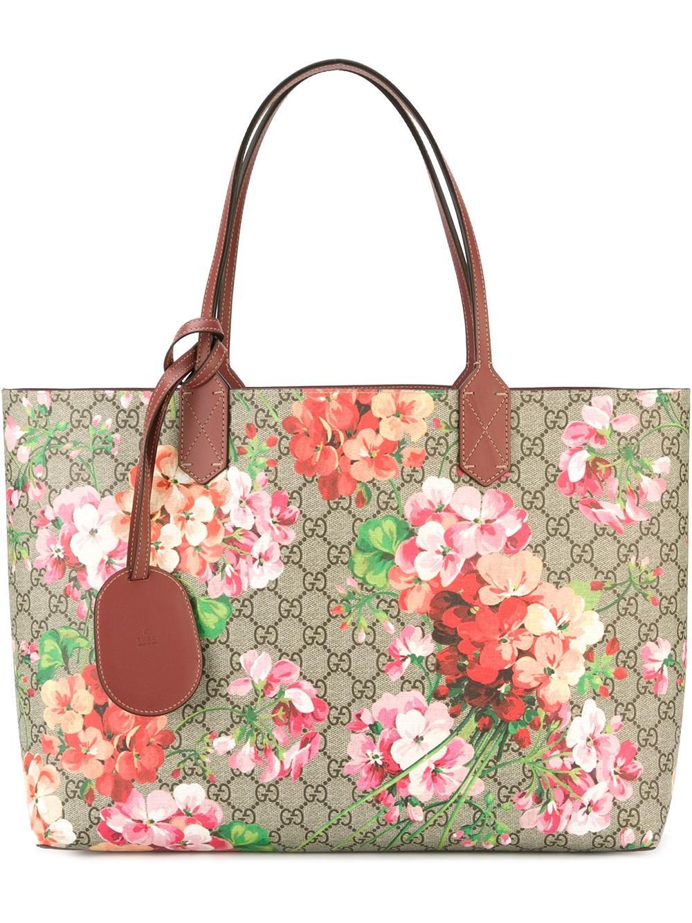 Lyst - Gucci Gg Blooms Supreme Tote Bag in Brown