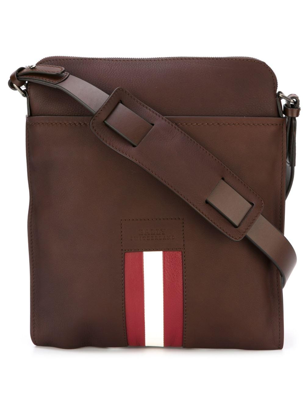 Lyst - Bally Leather Shoulder Bag in Brown for Men