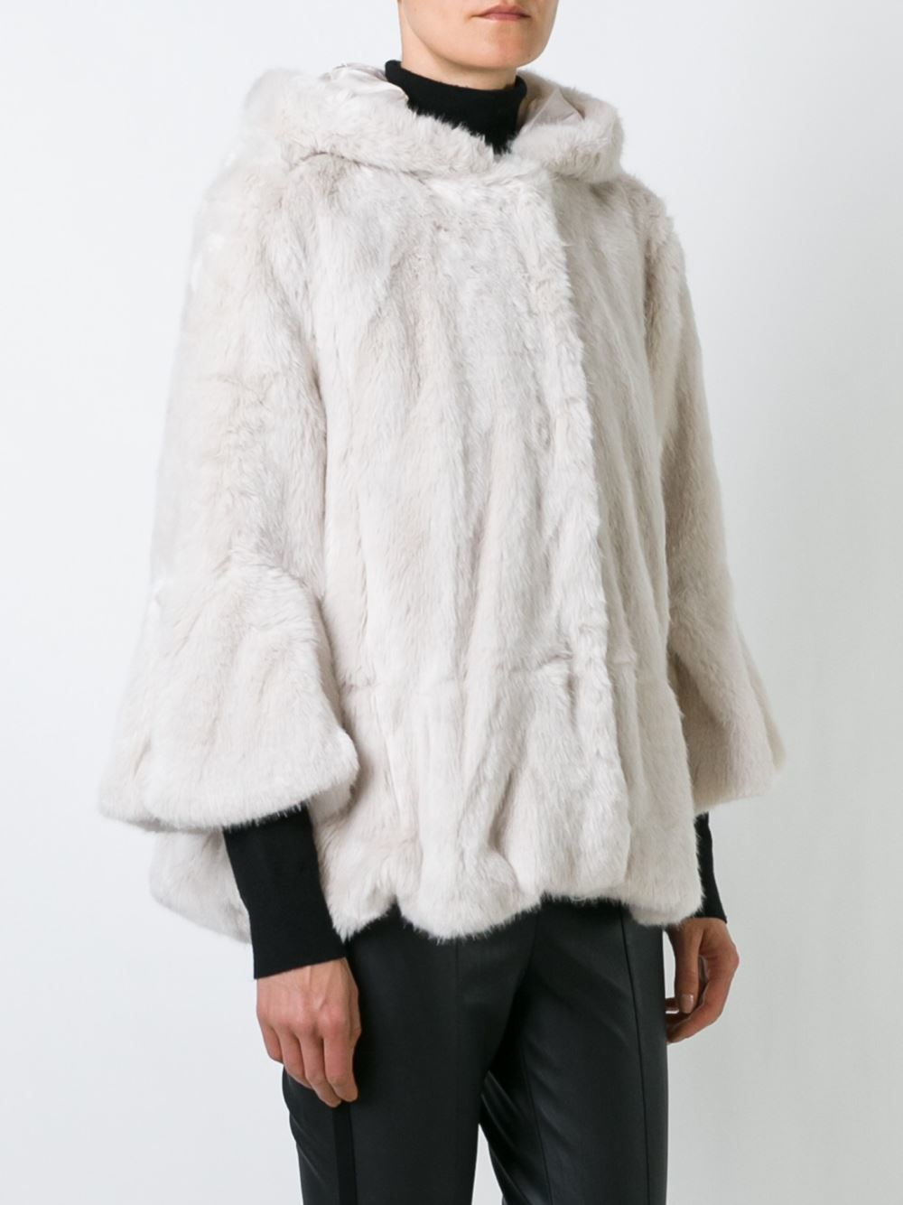 Twin Set Short Fur Coat in White Lyst