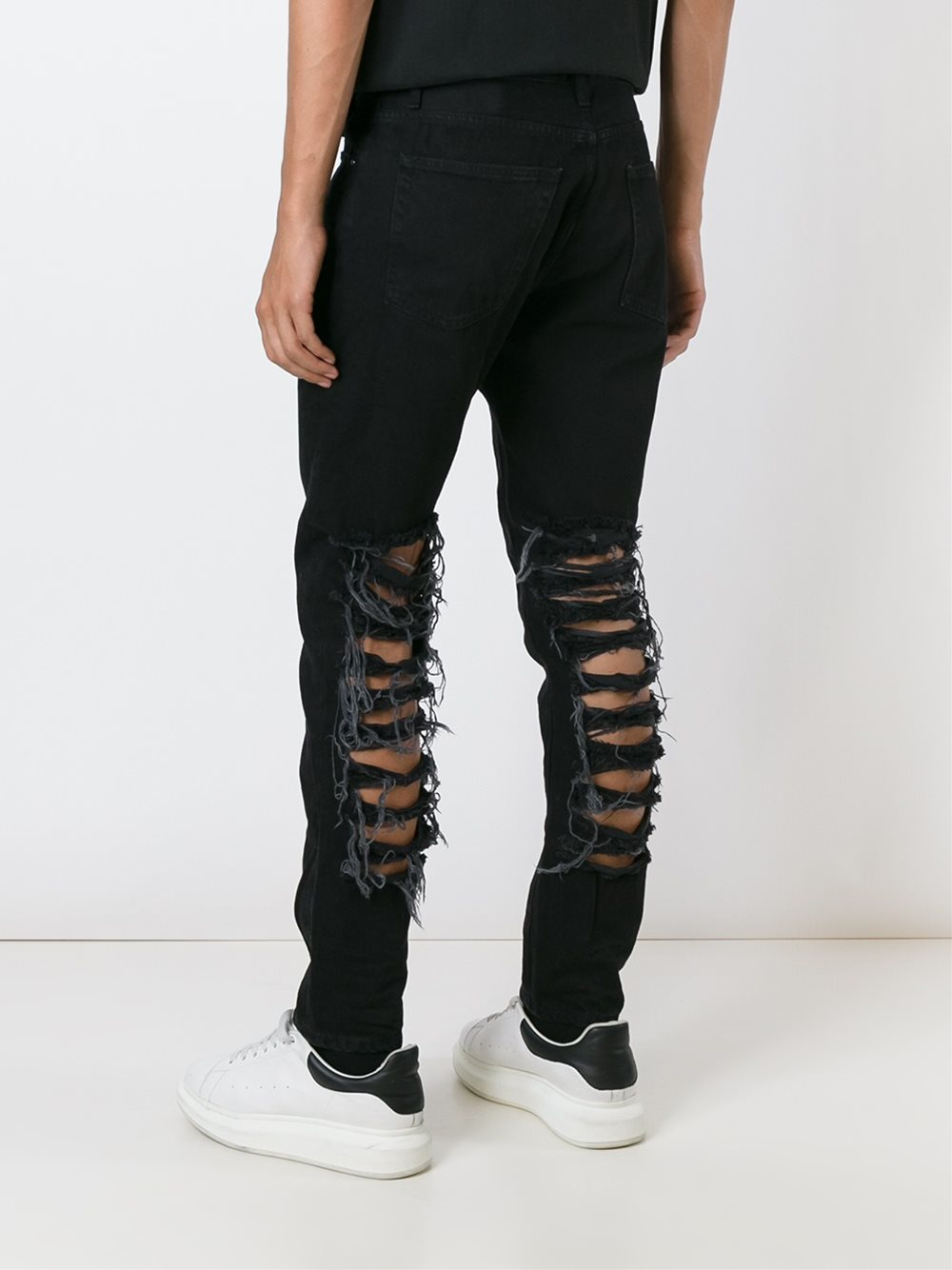 Lyst - Palm angels Distressed Jeans in Black for Men