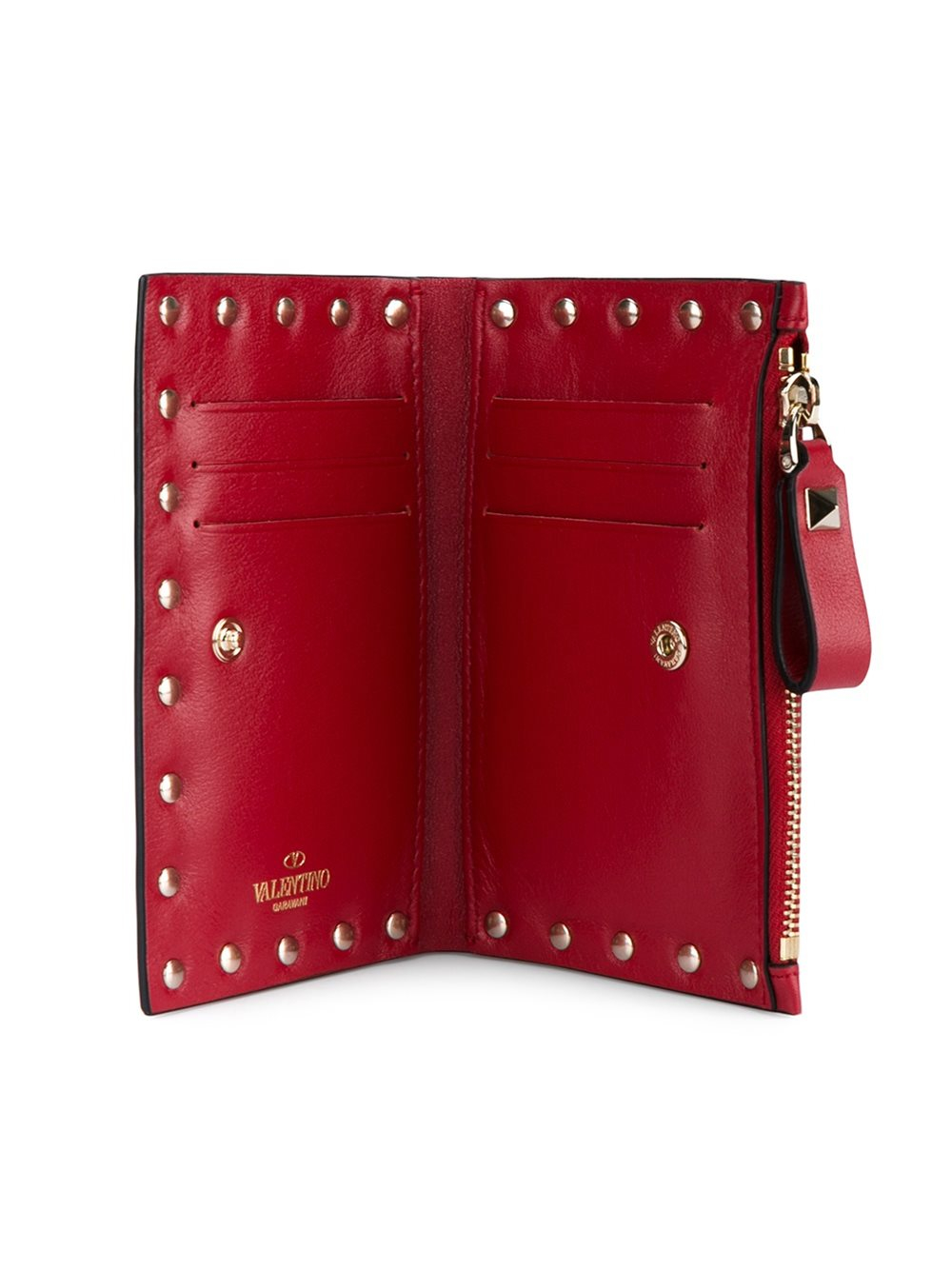 Valentino Garavani Rockstud Wallet in Red | Lyst
