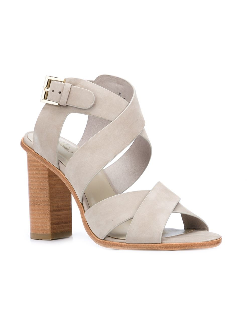 Joie Leather Chunky Heel  Sandals  in Grey  Gray  Lyst