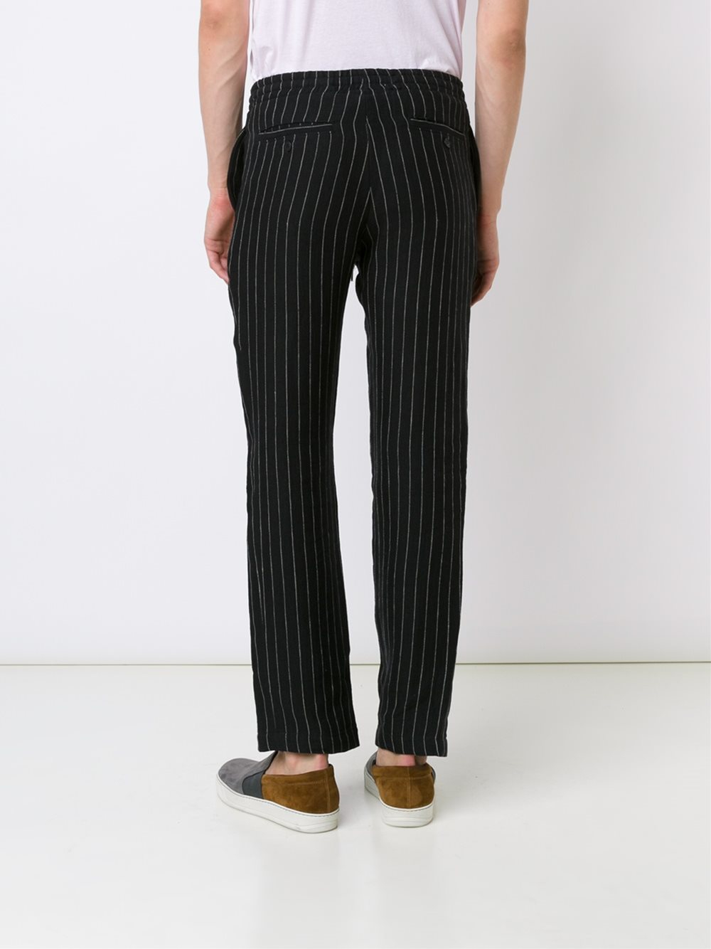 pinstriped trousers