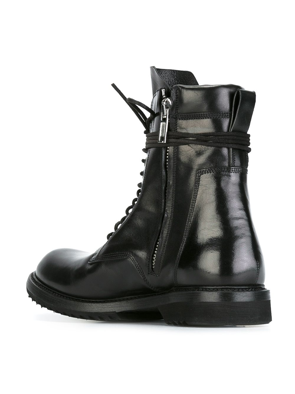 Lyst - Rick Owens Lace-up Combat Boots in Black for Men